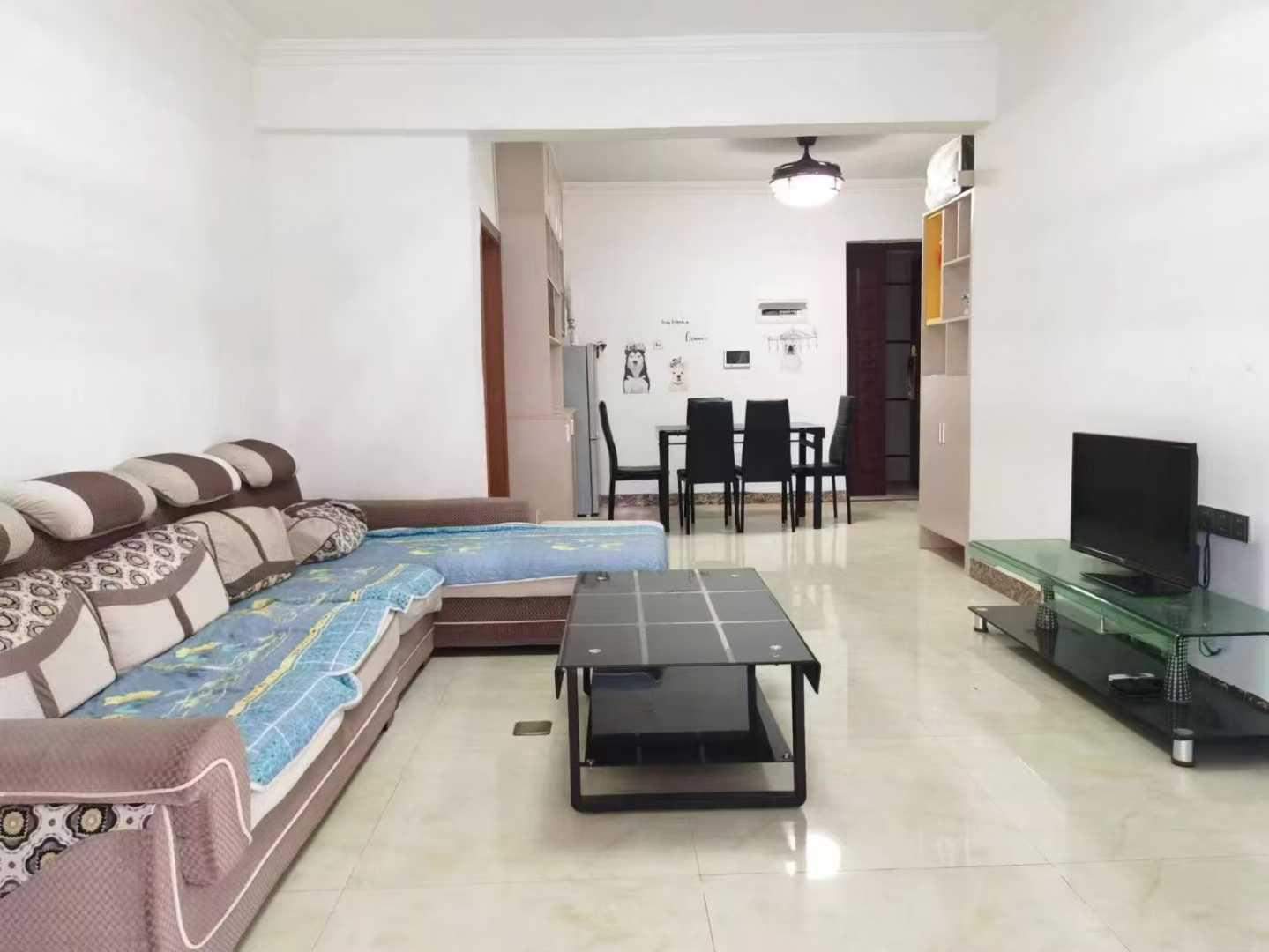 出租房 客天下A区 大二房两房两厅.一卫 98平方南向 家私家电齐全 拎包入住 租金1300元/月 