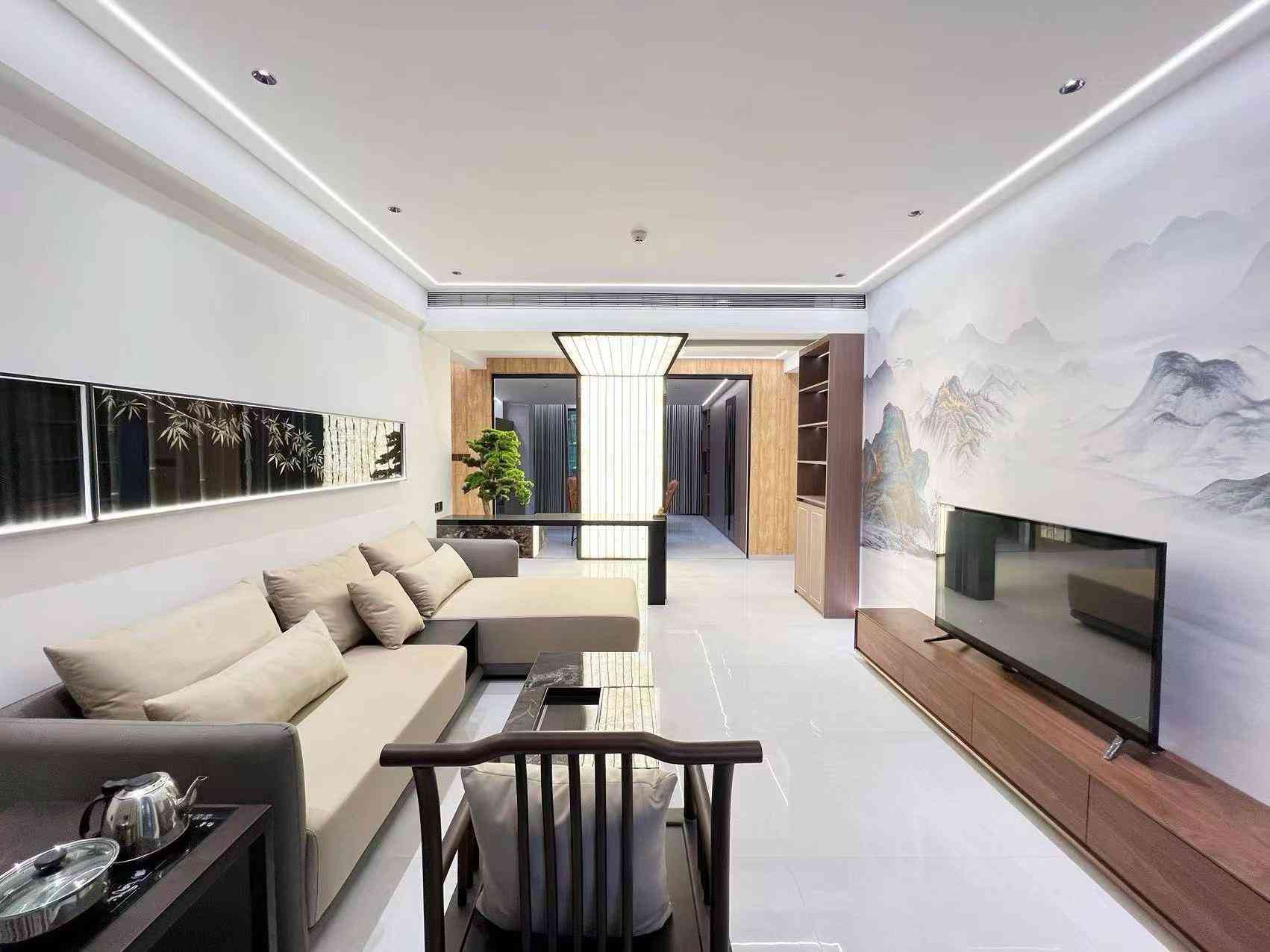 江南东汇城义乌附近商住一体办公楼4房3450元/【华潮大厦】多功能四房出租13楼 南向 142平方 4房2厅2卫 带茶室 高档装修 家私家电全齐 即租即可办公 可注册营业执照